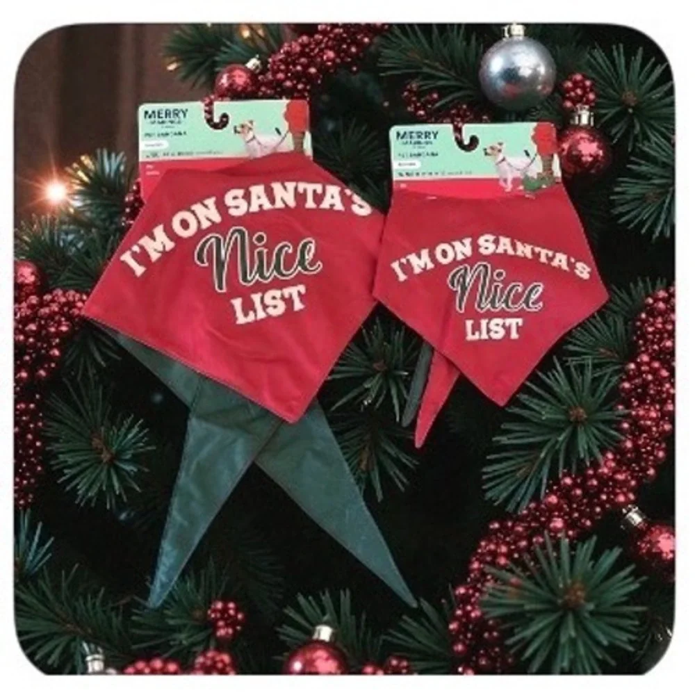 Merry Makings Pet Bandana Naughty Nice‎ List Holiday Dog Cat Apparel
